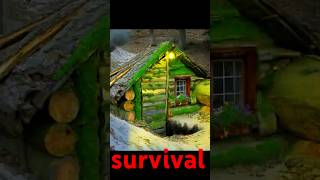 Shelter for survival bushcraft camping dugout adventure log cabin shorts [upl. by Irafat]