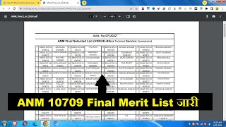 BTSC ANM 10709 Latest NewsBTSC ANM Case UpdateBTSC ANM Final Merit List 2024BTSC ANM 10709 Result [upl. by Wake]