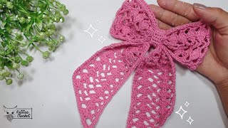 🎀 Hermoso y fácil Moño a crochet 🎀 Modelo 13 paso a paso coquette crochet lazo [upl. by Eimak96]