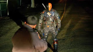 Deathstroke All Powers Skills Weapons and Fights from Arrow All Seasons [upl. by Htenywg727]