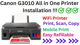 Canon G3010 All In One Printer Installation [upl. by Haisa]