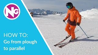 How To Go From Plough to Parallel  3 Drills  Learn to Ski [upl. by Nihi]