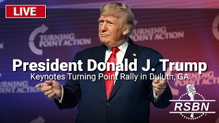 LIVE REPLAY President Trump Keynotes Turning Point Rally in Duluth GA  102324 [upl. by Enylorac]