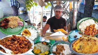 Cheapest RoadSide Unlimited Meals  Indian Street Food Meals Vegmeals NonVegMeals wourld famous [upl. by Abrahamsen]