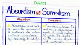 Absurdism VS Surrealism ENG205 literature 4thsememster pu [upl. by Ripleigh]