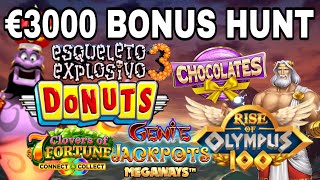 €3000 BONUS HUNT DECENT LIST CAN OUR LUCK CONTINUE🤞😎🎰 [upl. by Gazo622]