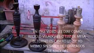 COMO RECICLO UN VELADOR O LAMPARAS DE MESA DE MADERA TORNEADOS [upl. by Llehcnom]