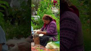 70YearOld Grandma Making Sheep Wool Yarn🧶wool grandma sheep yarn old threads [upl. by Hecklau]