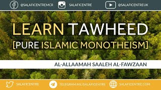 Learn Tawheed  AlAllamah Saaleh AlFawzaan [upl. by Valoniah]