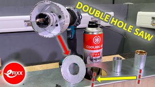 ELECTRICIANS TIPS  SMALL hole to BIG hole using a double hole saw shorts [upl. by Chladek62]