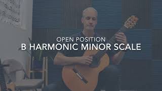 Open D Major Scale Guitar and Open B Harmonic Minor Scale Guitar [upl. by Stambaugh]