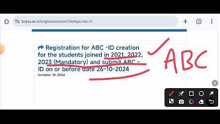 Dr B R Ambedkar Open University  ABC ID Update Last Date 26th October  educationupdatestelugu [upl. by Releyks577]