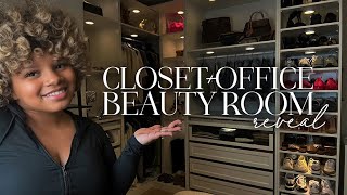 MY DIY CLOFFICE REVEAL  BEAUTY  CONTENT ROOM TOUR  IKEA PAX CLOSET  bisforbawsy [upl. by Py274]