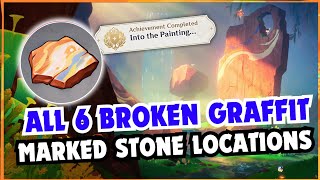 All 6 Broken Graffiti Marked Stone Locations  Natlan Hidden Achievment  Genshin Impact 50 [upl. by Nadia]