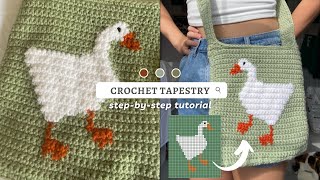 lets make your first crochet tapestry  stepbystep in depth tutorial for learning grid crochet [upl. by Weingartner595]