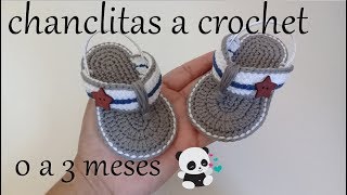 Sandalias tejidas para bebe a crochet 0 a 3 meses [upl. by Ninos]