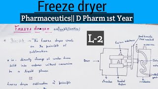 Freeze dryer  Principle  Construction  working Drying  Pharmaceutics  D Pharm 1st Year [upl. by Nassi]