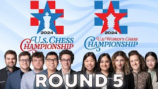 2024 US Chess Championships Round 5 [upl. by Avrenim]