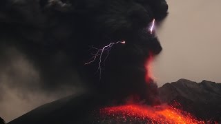 Volcanic lightning on Sakurajima [upl. by Mcmaster]