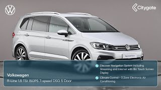 Volkswagen Touran  RLine 15 TSI 150PS 7speed DSG 5 Door  Citygate Volkswagen Chalfont [upl. by Oicapot]