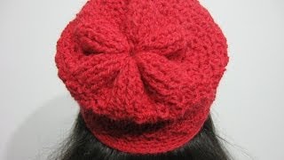 Angel Stitch Messy Bun Slouchy Beanie  Crochet Tutorial [upl. by Hedley]