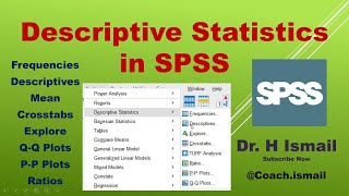 Descriptive Statistics in SPSS  Frequencies  Means  Crosstabs  QQ Plots  PP Plots  Ratios [upl. by Asiole]