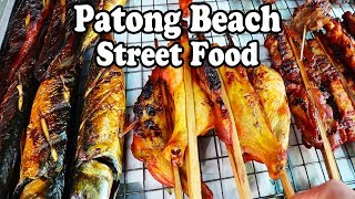 PATONG BEACH STREET FOOD A Thai Street Food Beach Feast in Phuket Thailand [upl. by Dnalor]