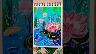 Water lilies painting 🖌️🎨  Acrylic painting  kaushiki art shortvideo [upl. by Neleag]