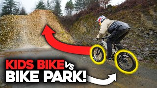 KIDS Bike VS BIGGEST BIKEPARK JUMPS in the UK [upl. by Peltz772]