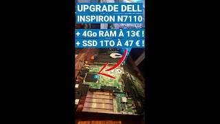 DELL Inspiron N7110 Remplacement du disque dur par un SSD  ajout de RAM Vidéo verticale [upl. by Cira941]