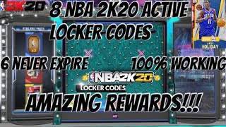 8 NBA 2K20 ACTIVE LOCKER CODES 6 NEVER EXPIRE [upl. by Nyrual]