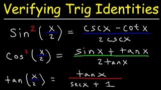 Verifying Trigonometric Identities Using Half Angle Formulas [upl. by Emelin]