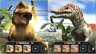 TYRANNOSAUR DOE IRRITATOR GEN 2 X3 MAX LEVEL 40 BATTLE amp ALL ANIMATION  Jurassic World The Game [upl. by Barron]