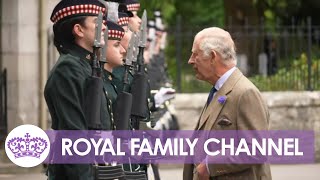 King Charles Receives Official Welcome on Balmoral Castle Arrival [upl. by Ellenor806]