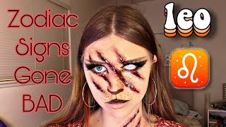 Zodiac makeup series LEO Cuts sfx tutorial [upl. by Elocal10]