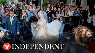 Live Celebrities leave the Carlyle Hotel to attend Met Gala [upl. by Bonnee]