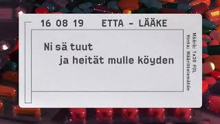 Etta  Lääke Lyriikkavideo [upl. by Josefa722]