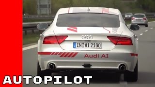 Viktoria Rebensburg and Severin Freund Test Drive The Audi A7 In Autopilot Mode [upl. by Tris564]