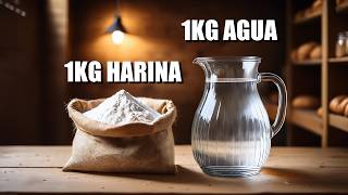 Hice un pan con 1KG de Agua y 1KG de Harina  Masa 100 Hidratación [upl. by Dannie]