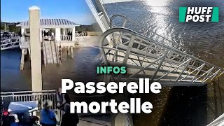 Aux ÉtatsUnis une passerelle s’effondre sur une île en Géorgie et fait 7 morts [upl. by Leid305]