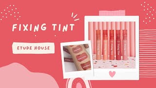 Etude House Fixing Tint Swatches [upl. by Akimik]