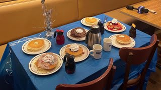 IHOP gives away free pancakes for National Pancake Day [upl. by Nosyrb]