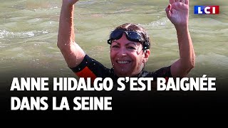 quotOn la fait quot  Anne Hidalgo sest baignée dans la Seine avant les JO [upl. by Goodspeed]