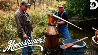 Tim Makes Sour Mash Whiskey From the 1800s  Moonshiners  Discovery [upl. by Ellesij]