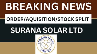 surana solar Breaking News  surana solar latest news today  surana solar share Target [upl. by Esimaj587]