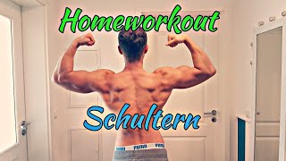 HOMEWORKOUT  massive SCHULTERN ohne Geräte ZUHAUSE aufbauen [upl. by Tutt]