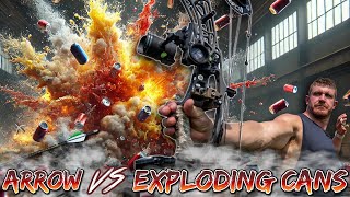 BEAST BROADHEAD VS EXPLODING Cans in Slow Motion [upl. by Merline]