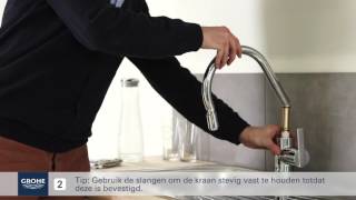 GROHE Keukenkraan met uittrekbare handdouche installeren [upl. by Ran]