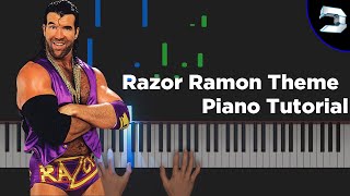 WWE Razor Ramon Theme Song Piano Tutorial [upl. by Ilime]