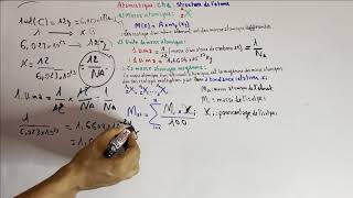 Atomistique  chapitre 1  Masse atomique moyenne Chimie Générale part2 [upl. by Ayalahs983]